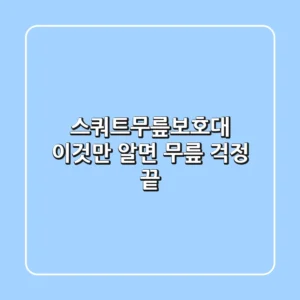 스쿼트무릎보호대, 이것만 알면 무릎 걱정 끝!