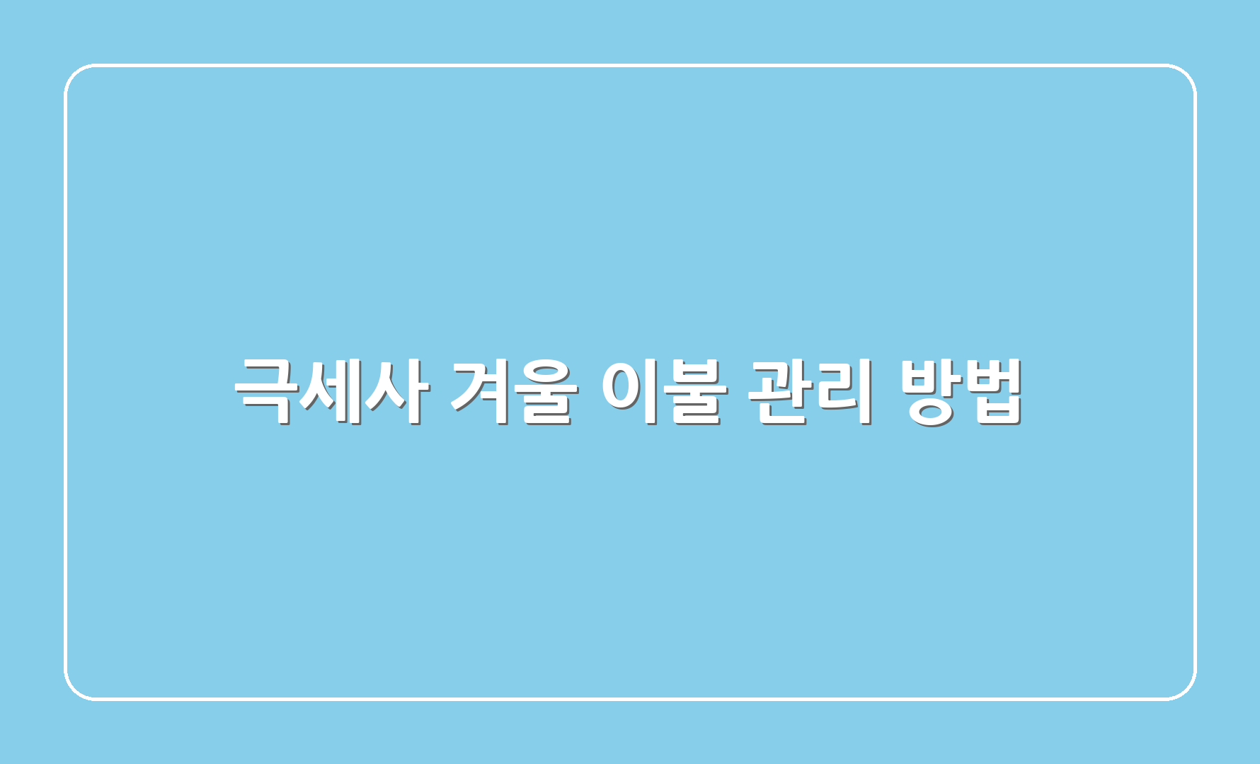 극세사 겨울 이불 관리 방법