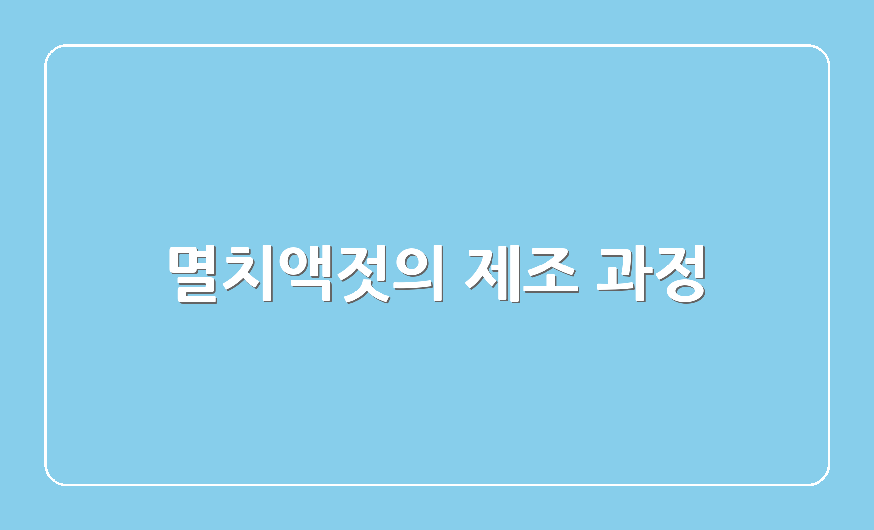 멸치액젓의 제조 과정