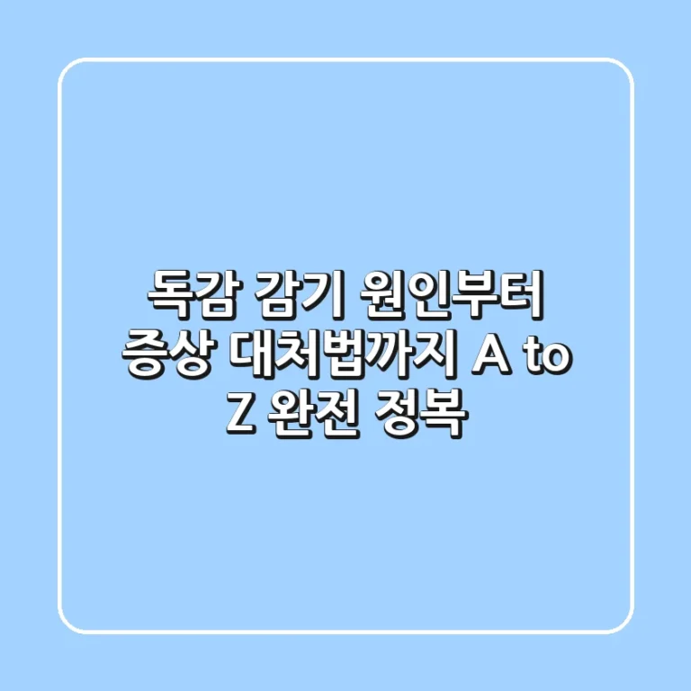 독감, 감기? 원인부터 증상, 대처법까지! A to Z 완전 정복