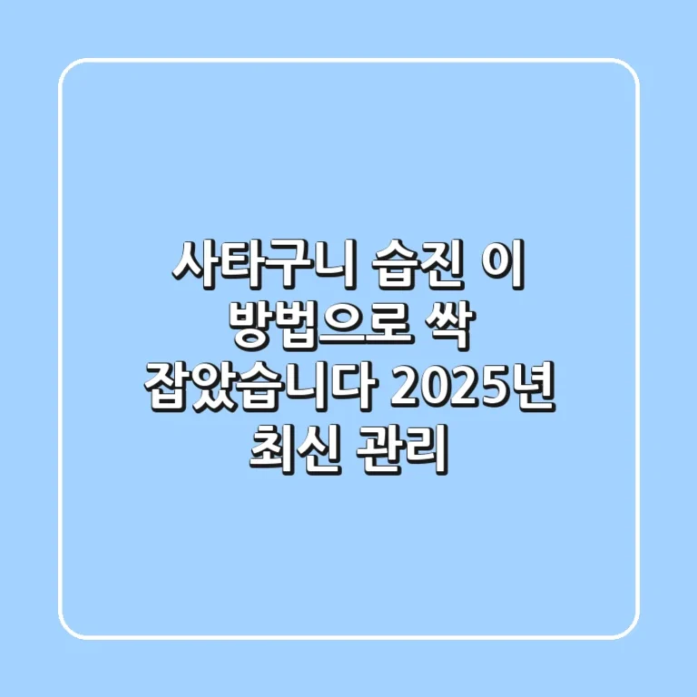 사타구니 습진, 이 방법으로 싹 잡았습니다! (2025년 최신 관리)