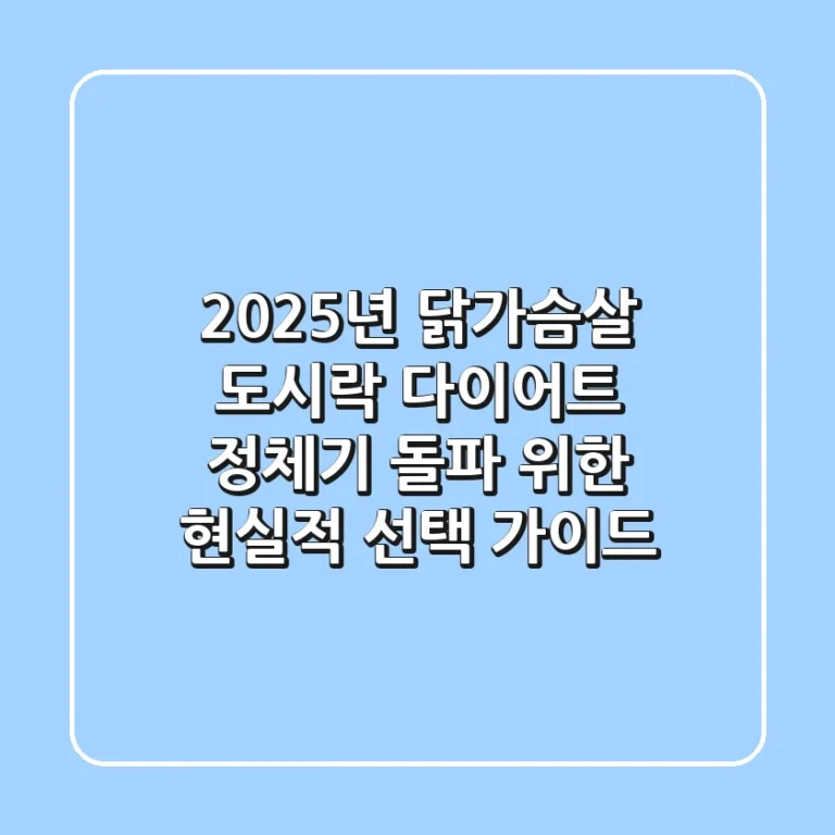 2025년 닭가슴살 도시락, 다이어트 정체기 돌파 위한 현실적 선택 가이드