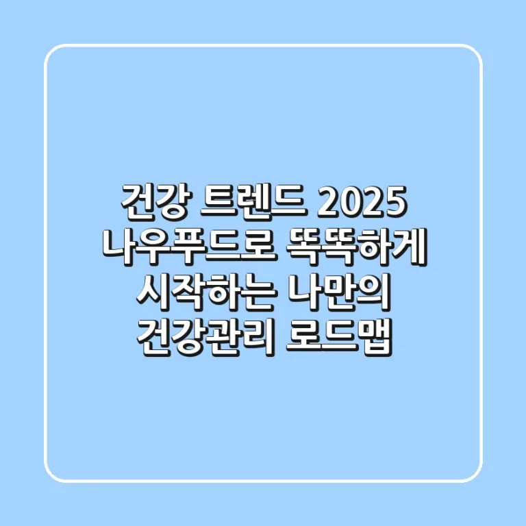 건강 트렌드 2025: 나우푸드로 똑똑하게 시작하는 나만의 건강관리 로드맵