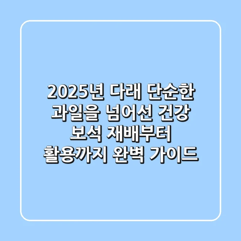2025년 다래, 단순한 과일을 넘어선 건강 보석 (재배부터 활용까지 완벽 가이드)