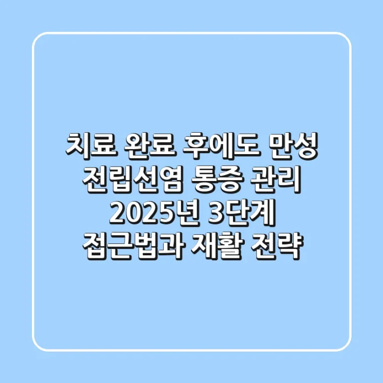 "치료 완료 후에도?", 만성 전립선염 통증 관리, 2025년 3단계 접근법과 재활 전략