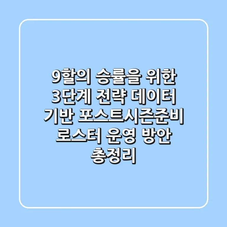 "9할의 승률을 위한 3단계 전략", 데이터 기반 포스트시즌준비 로스터 운영 방안 총정리