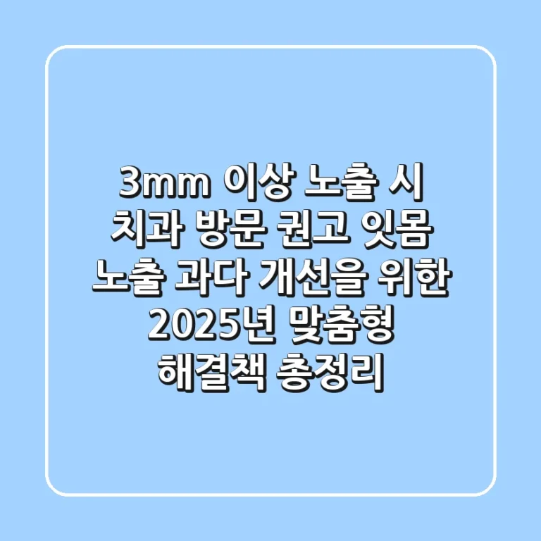 "3mm 이상 노출 시 치과 방문 권고", 잇몸 노출 과다 개선을 위한 2025년 맞춤형 해결책 총정리