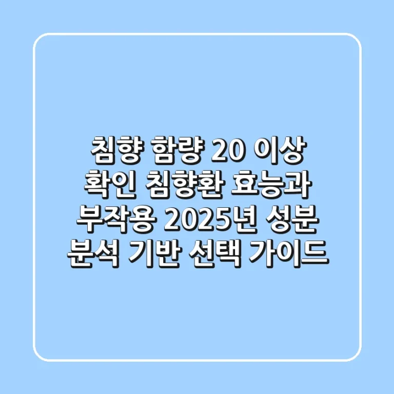 "침향 함량 20% 이상 확인", 침향환 효능과 부작용, 2025년 성분 분석 기반 선택 가이드