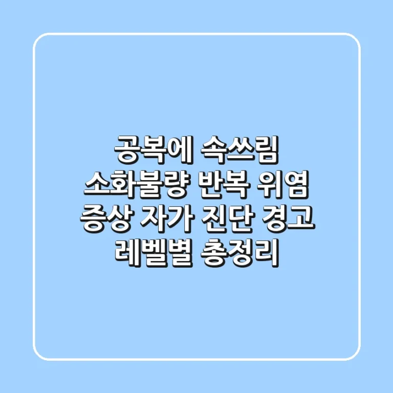 "공복에 속쓰림, 소화불량 반복?", 위염 증상 자가 진단 경고 레벨별 총정리