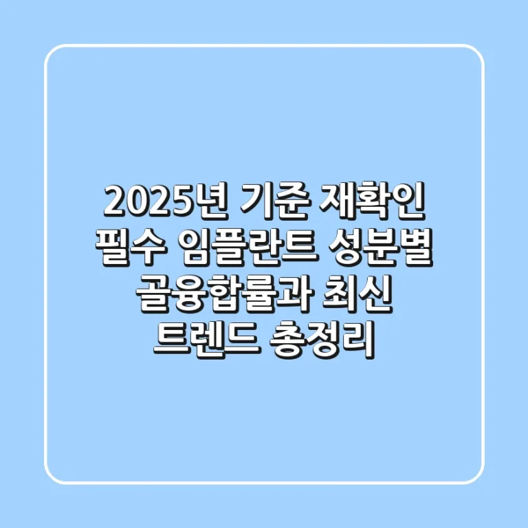 "2025년 기준 재확인 필수", 임플란트 성분별 골융합률과 최신 트렌드 총정리