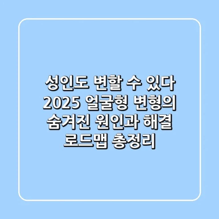 "성인도 변할 수 있다", 2025 얼굴형 변형의 숨겨진 원인과 해결 로드맵 총정리