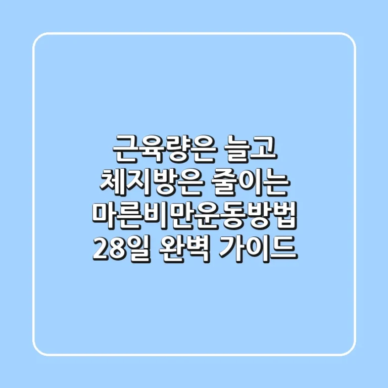 "근육량은 늘고 체지방은 줄이는", 마른비만운동방법 28일 완벽 가이드