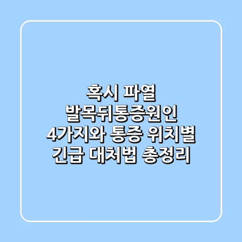 "혹시 파열?", 발목뒤통증원인 4가지와 통증 위치별 긴급 대처법 총정리