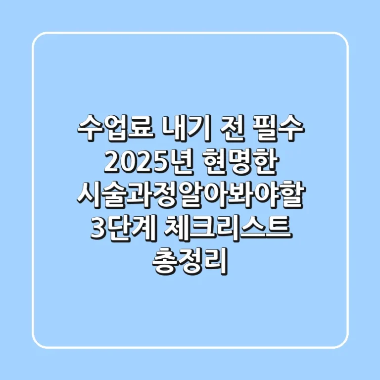 "수업료 내기 전 필수", 2025년 현명한 시술과정알아봐야할 3단계 체크리스트 총정리