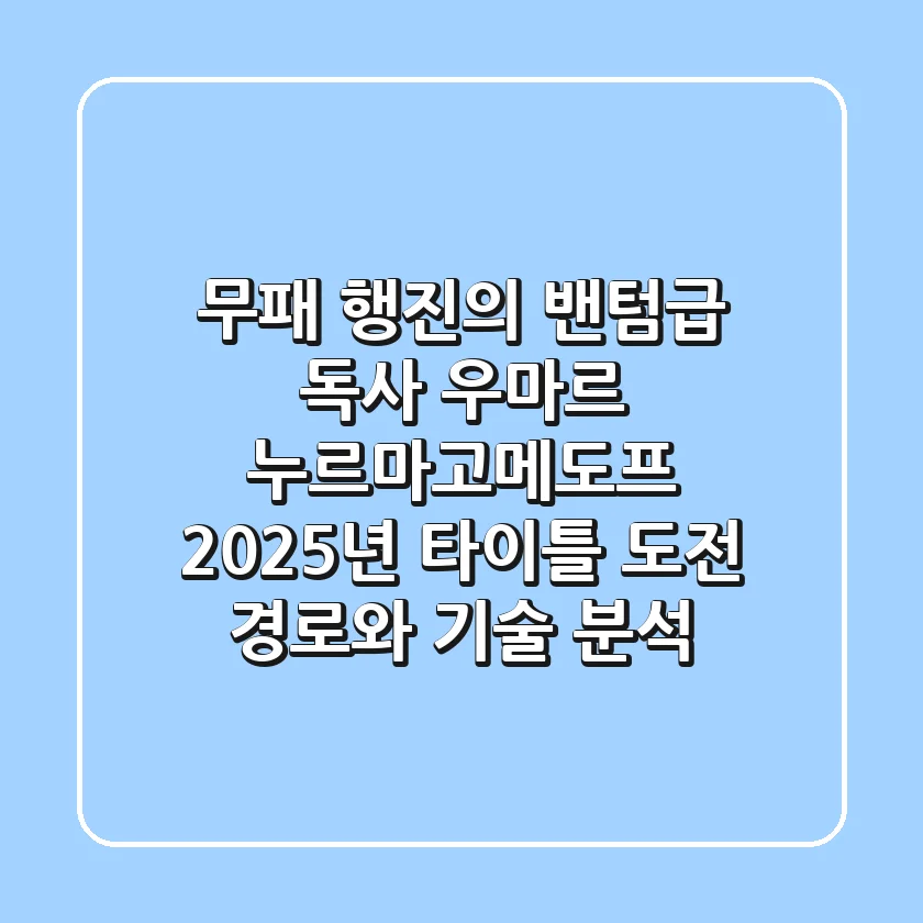 “무패 행진의 밴텀급 독사”, 우마르 누르마고메도프: 2025년 타이틀 도전 경로와 기술 분석
